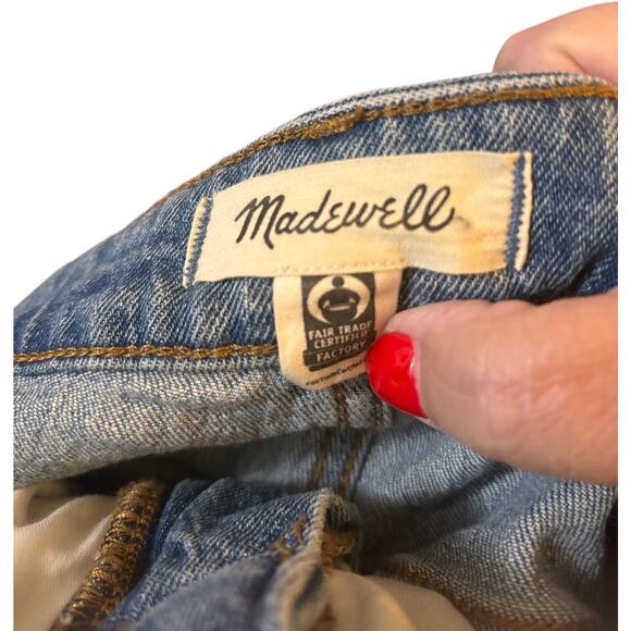 Madewell Mid Rise Perfect Vintage Jean Medium Wash Plus Size 28W Distressed - Picture 3 of 4
